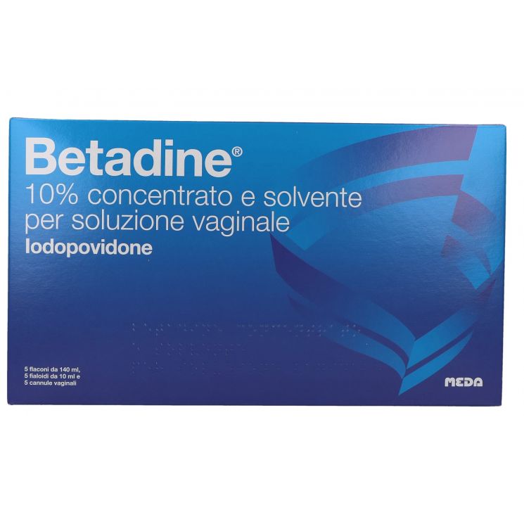 Betadine Soluzione vaginale 5 Flaconi + 5 Fiale + 5 Cannule